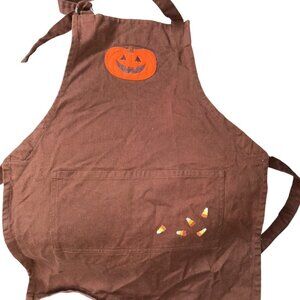williams sonoma embroidered pumpkin candy corn HALLOWEEN KIDS kitchen apron